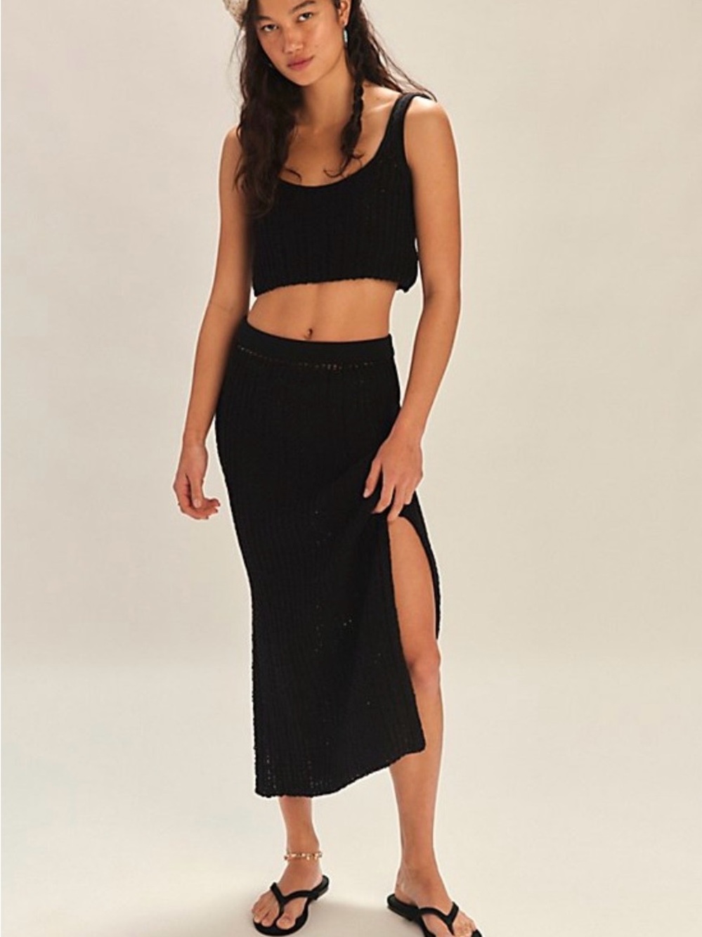Free People Beach Havana loose knit sweater set size small